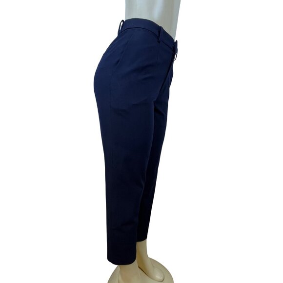 Uniqlo Navy Women's Slim Fit Cropped Dress Pants Size S - Picture 2 of 9